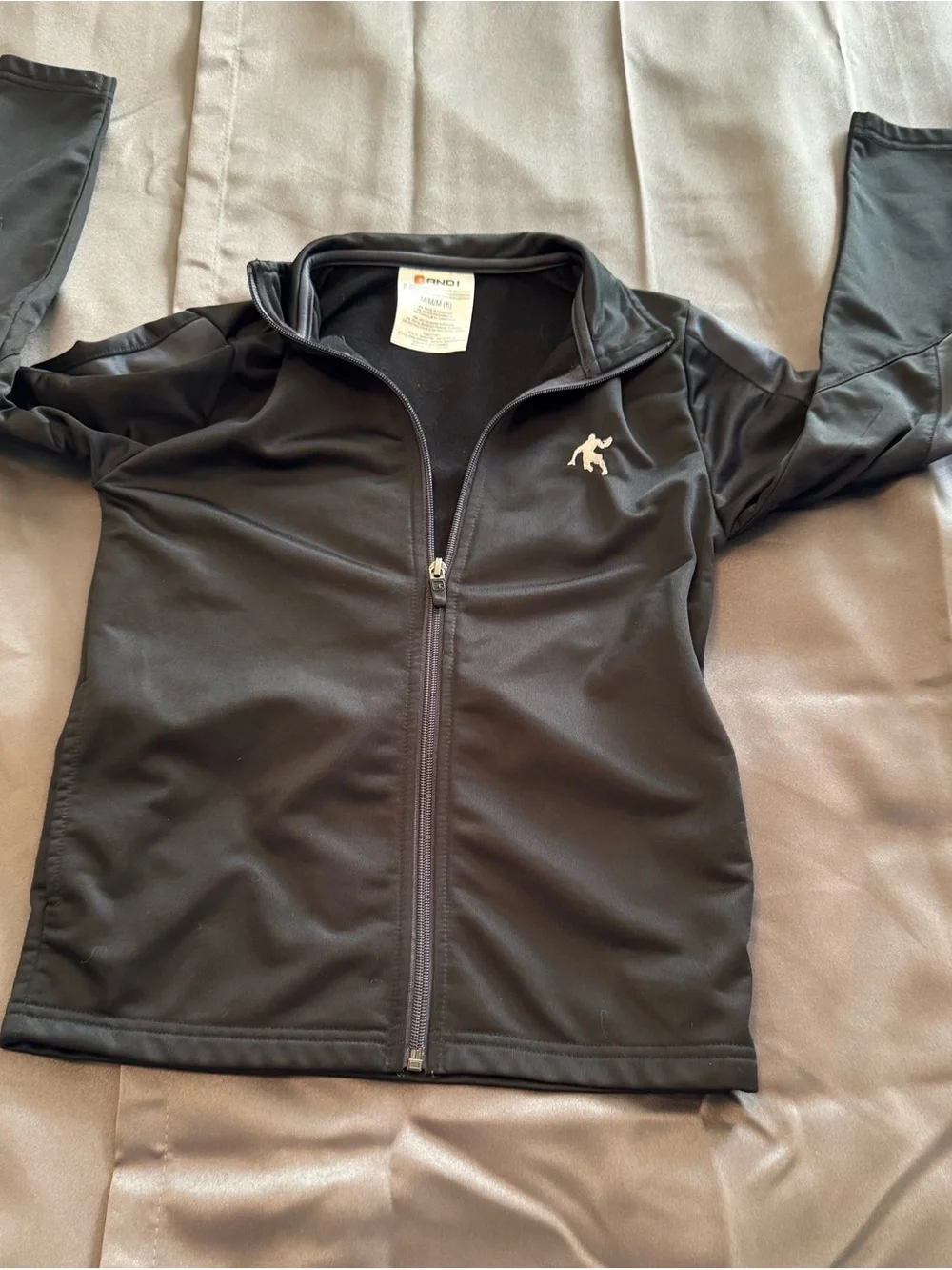 AND1 Boys Athletic Full-Zip Track Jacket Black Size M (8) Performance Basketball
